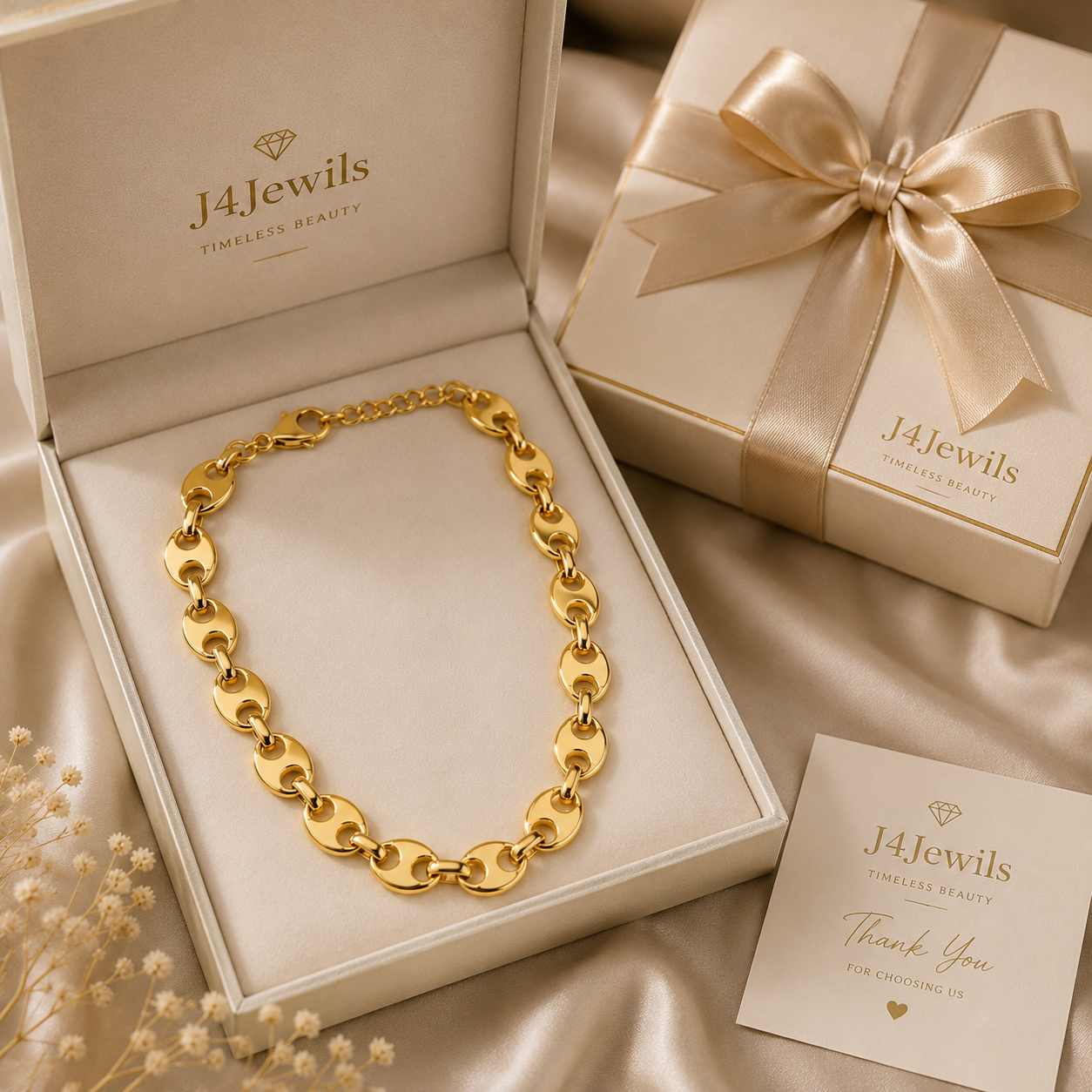 Two-Tone Oval Link Chain Necklace