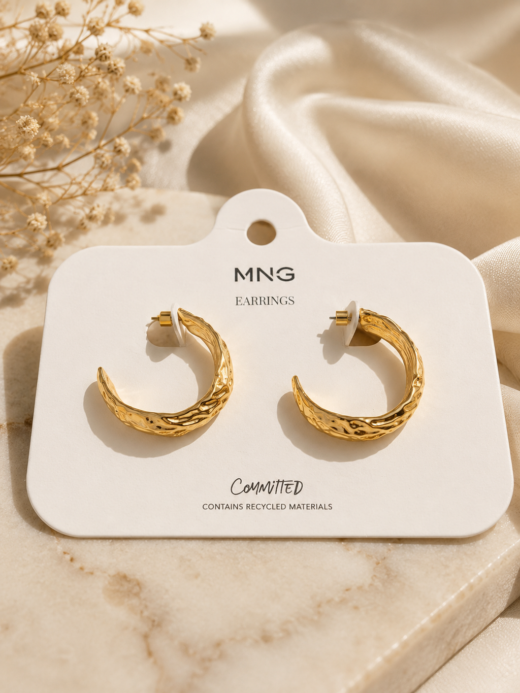 Textured Gold Hoop Earrings