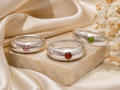 Silver Crystal Ring Set – 3 Piece
