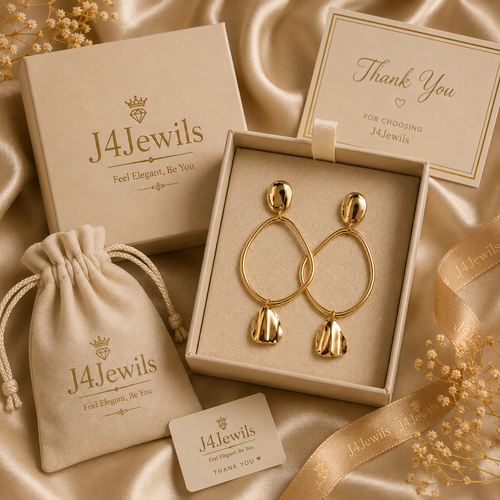 Gold Geometric Drop Earrings ✨